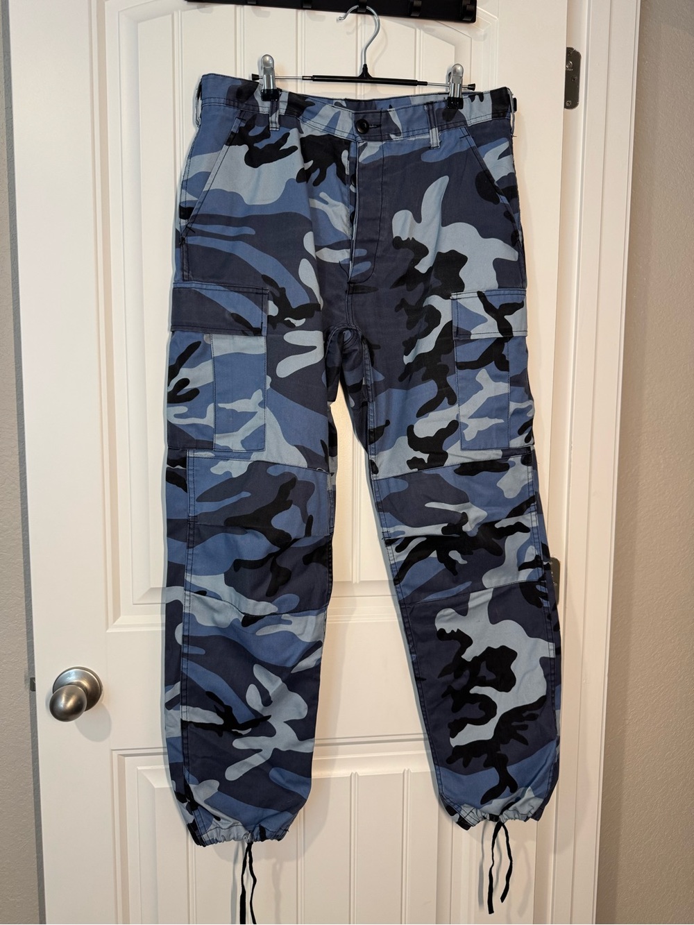 Rothco Blue Camo Tactical Cargo Pants with Adjustable Waist and Length